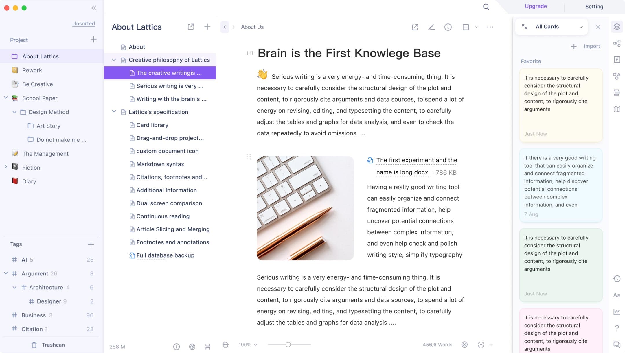 knowledge base and creative writing